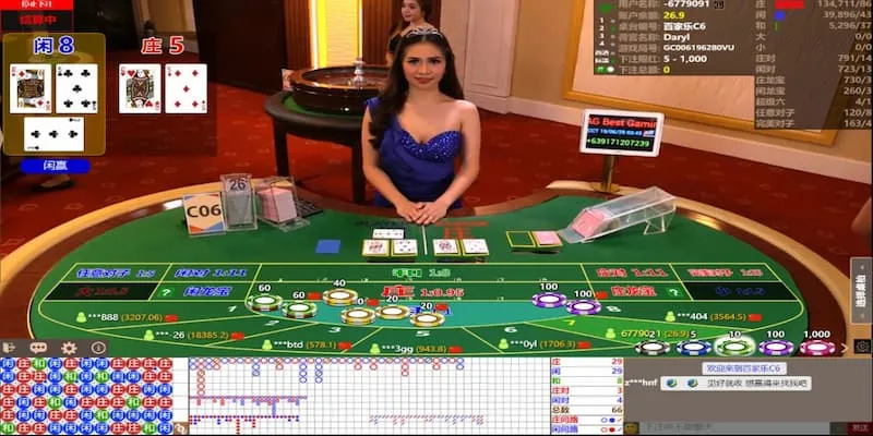 Bàn cược Baccarat hiện đại tại Asia Gaming